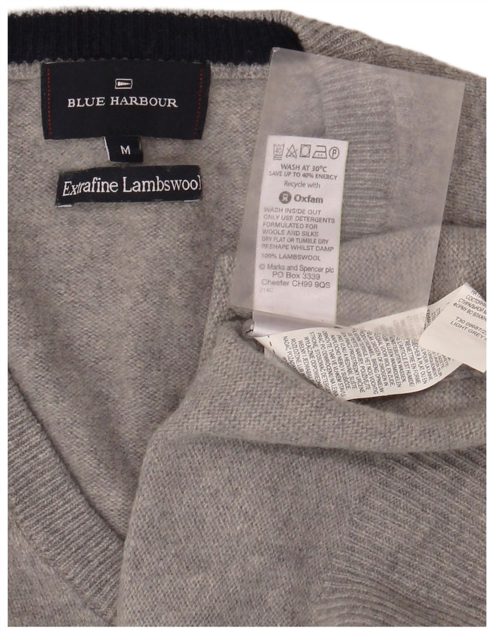 Marks & Spencer Pull à col en V Blue Harbour pour femme UK 14 Gris moyen
