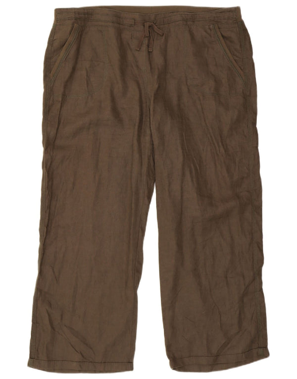 Marks & Spencer Pantalon droit décontracté pour femme UK 20 2XL W40 L28 Kaki