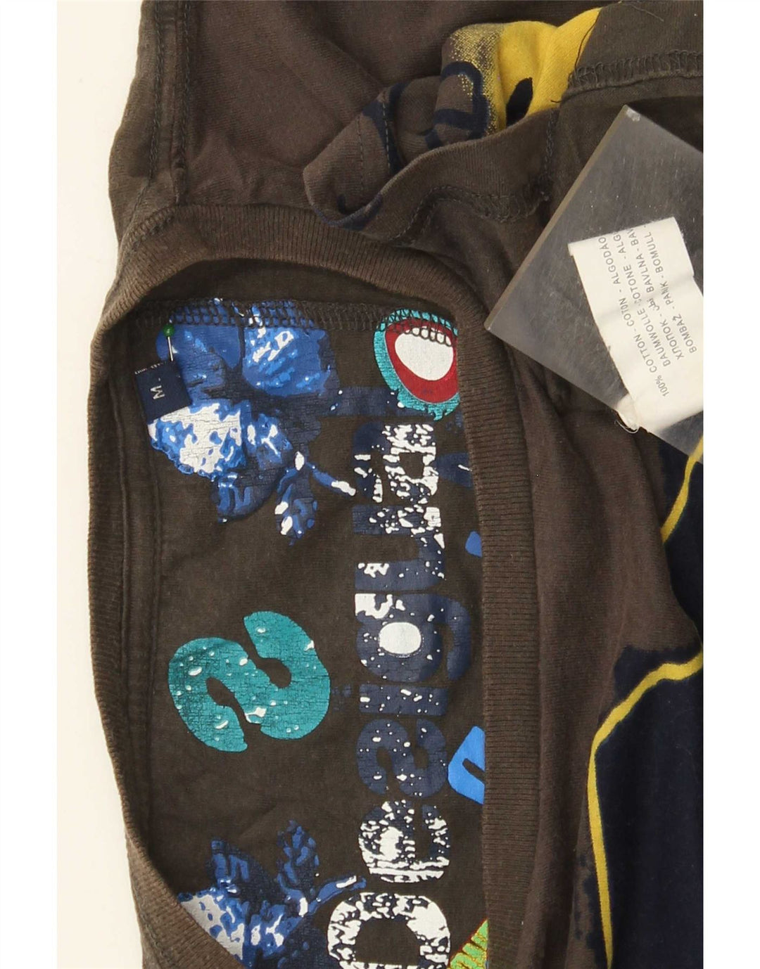 Desigual T-Shirt Graphique Haut Marron Moyen Coton Homme