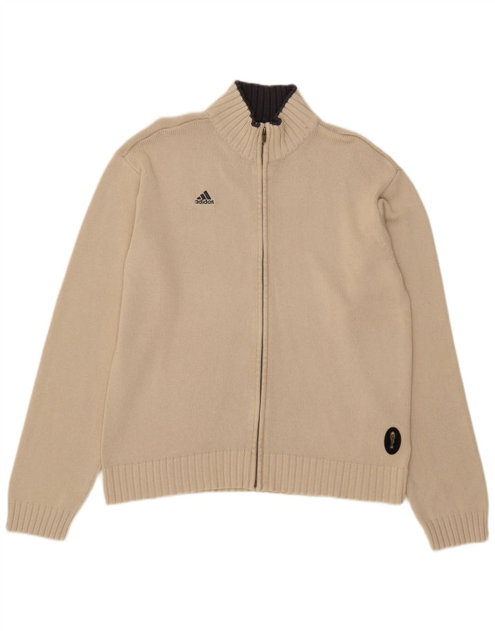 Adidas Pull Cardigan Homme Beige Moyen Acrylique