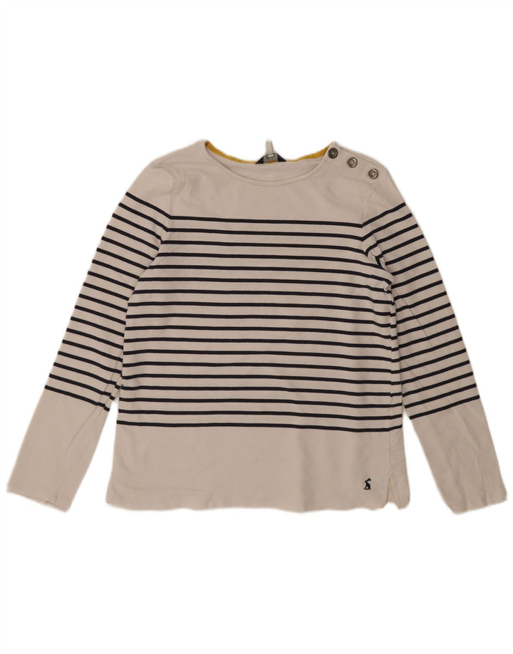 Joules Haut à manches longues pour femme UK 42 en coton rayé blanc moyen