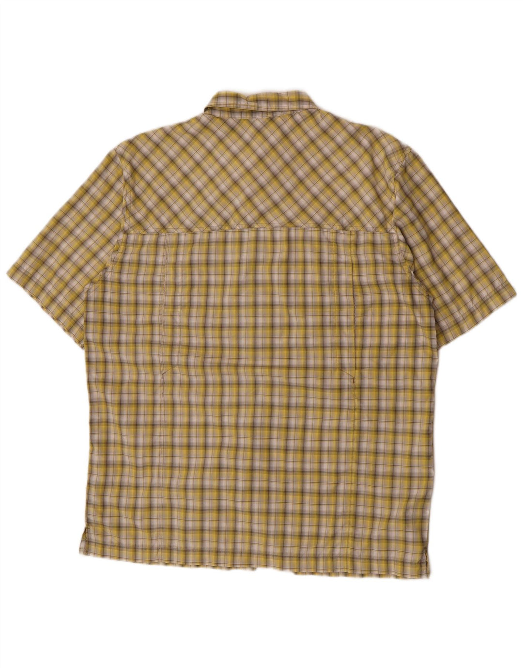McKinley Chemise à manches courtes pour homme en polyester à grands carreaux jaunes