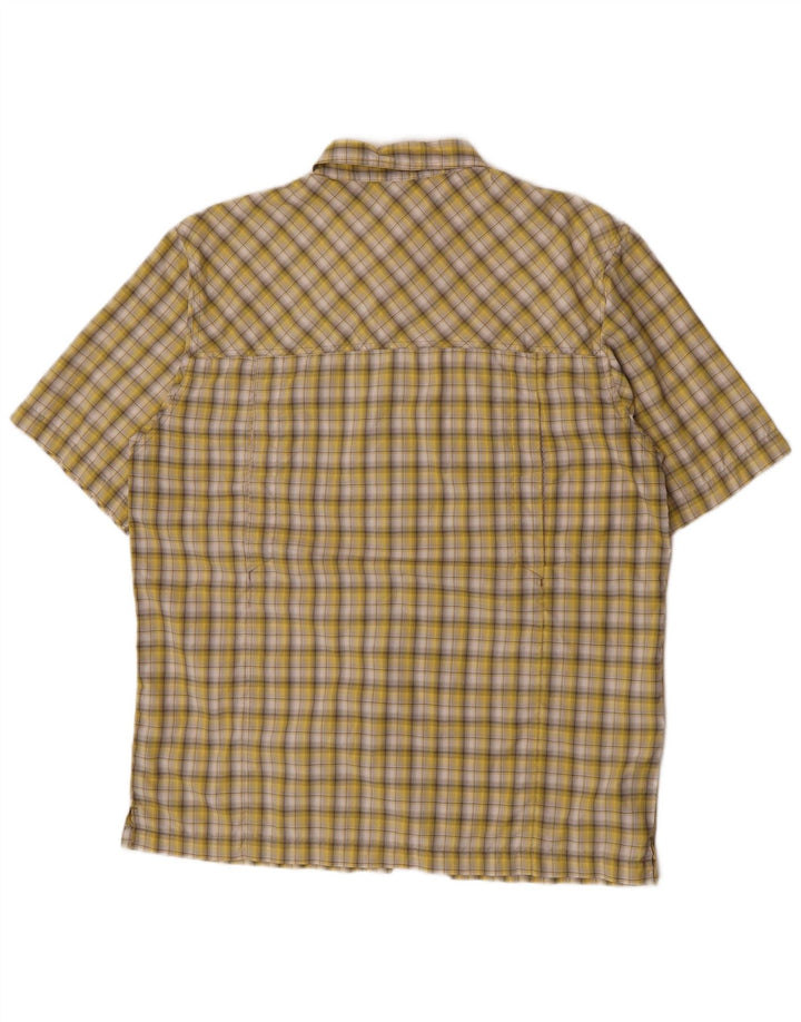 McKinley Chemise à manches courtes pour homme en polyester à grands carreaux jaunes