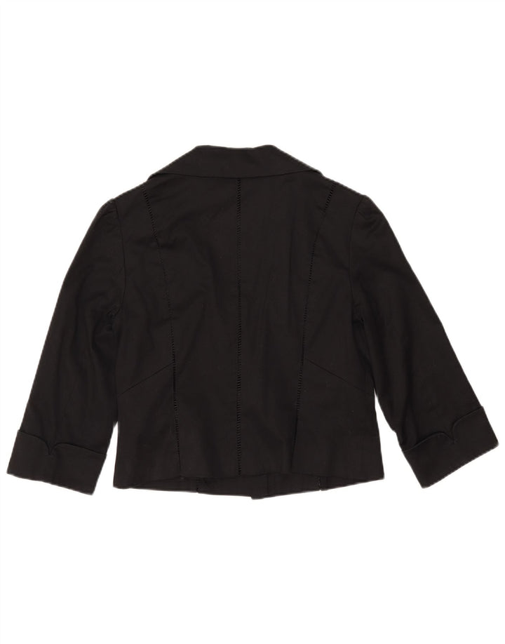 Coast Veste boléro à manches 3/4 pour femme UK 12 en coton noir moyen