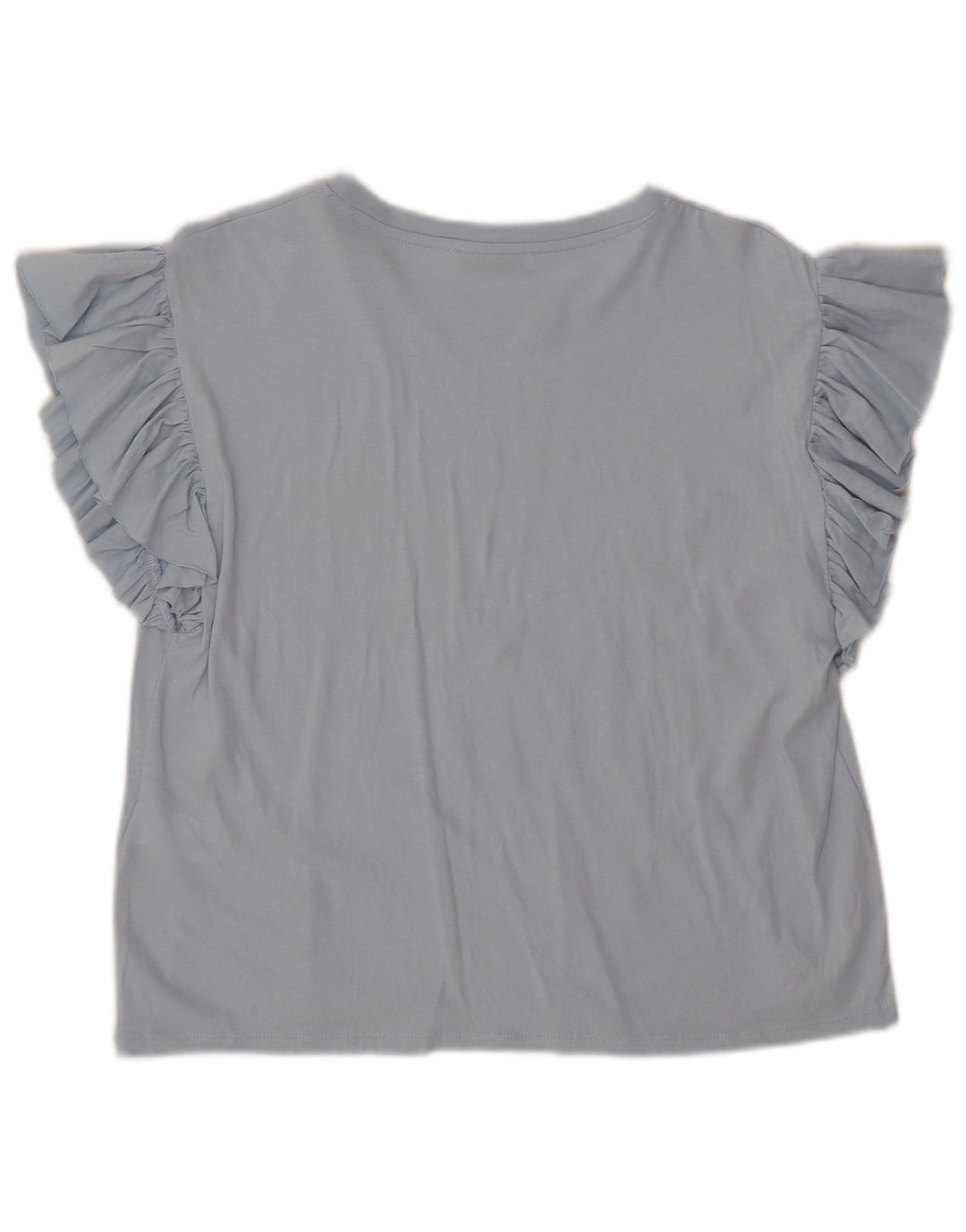 ZARA Femme Chemisier Top UK 12 Bleu Moyen Coton
