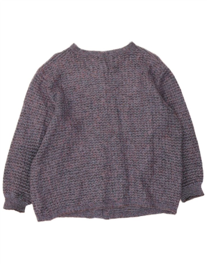vintage Femme Cardigan Pull UK 16 Grand Bleu