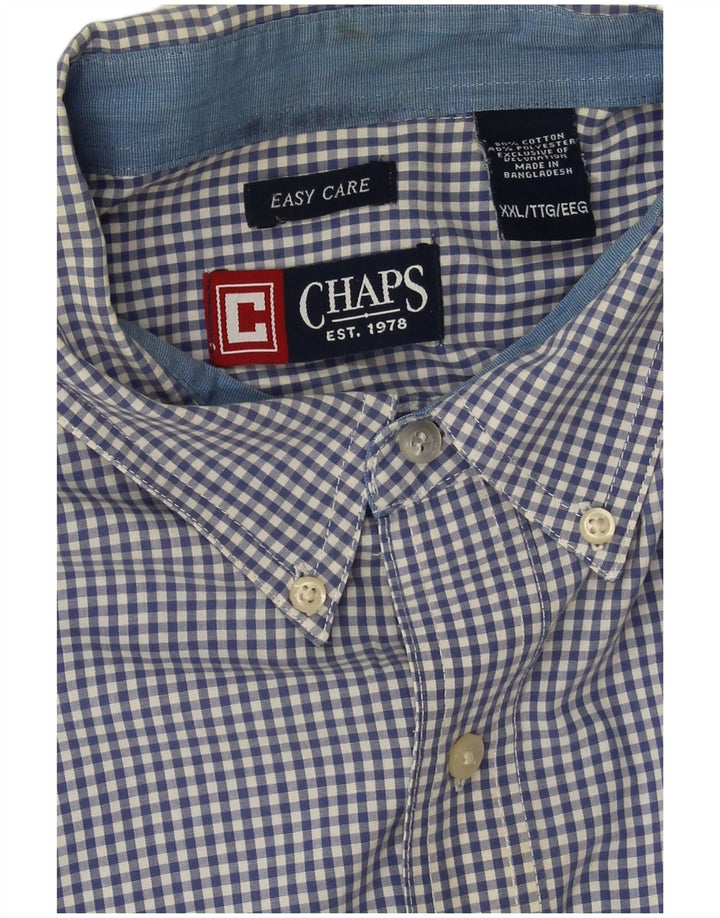 Chaps Chemise Homme 2XL Bleu Carreaux Coton