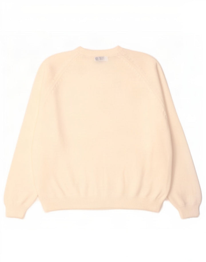 Essentials Pull à col rond pour homme 2XL en coton blanc