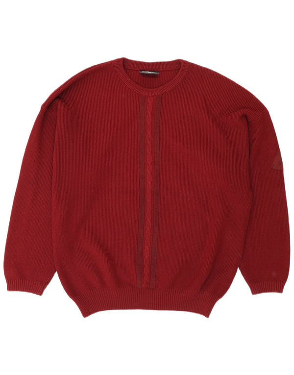 North Pole Pull à col rond pour homme XL en laine bordeaux