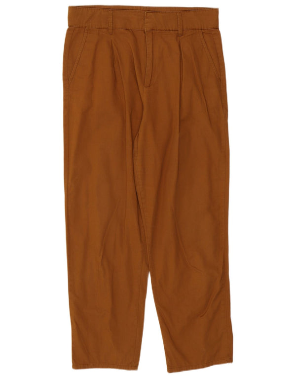 Zara Pantalon Chino Taille Haute Pour Femme Large W30 L27 Marron