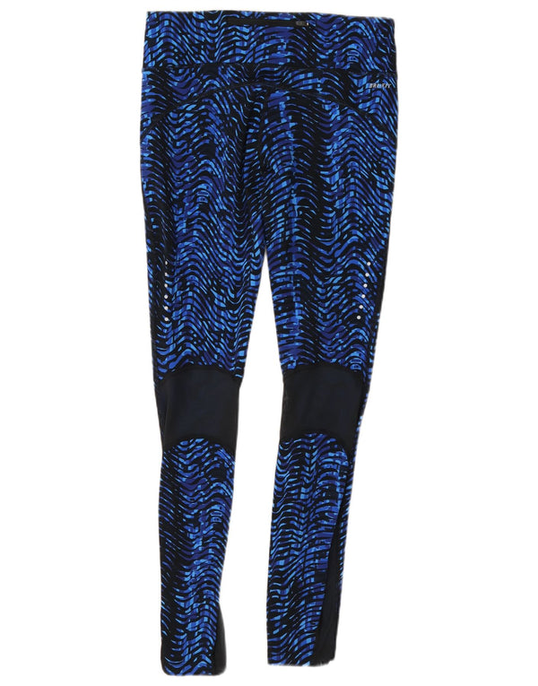 Nike Legging Dri Fit à motif abstrait pour femme UK 12 Chevron bleu moyen