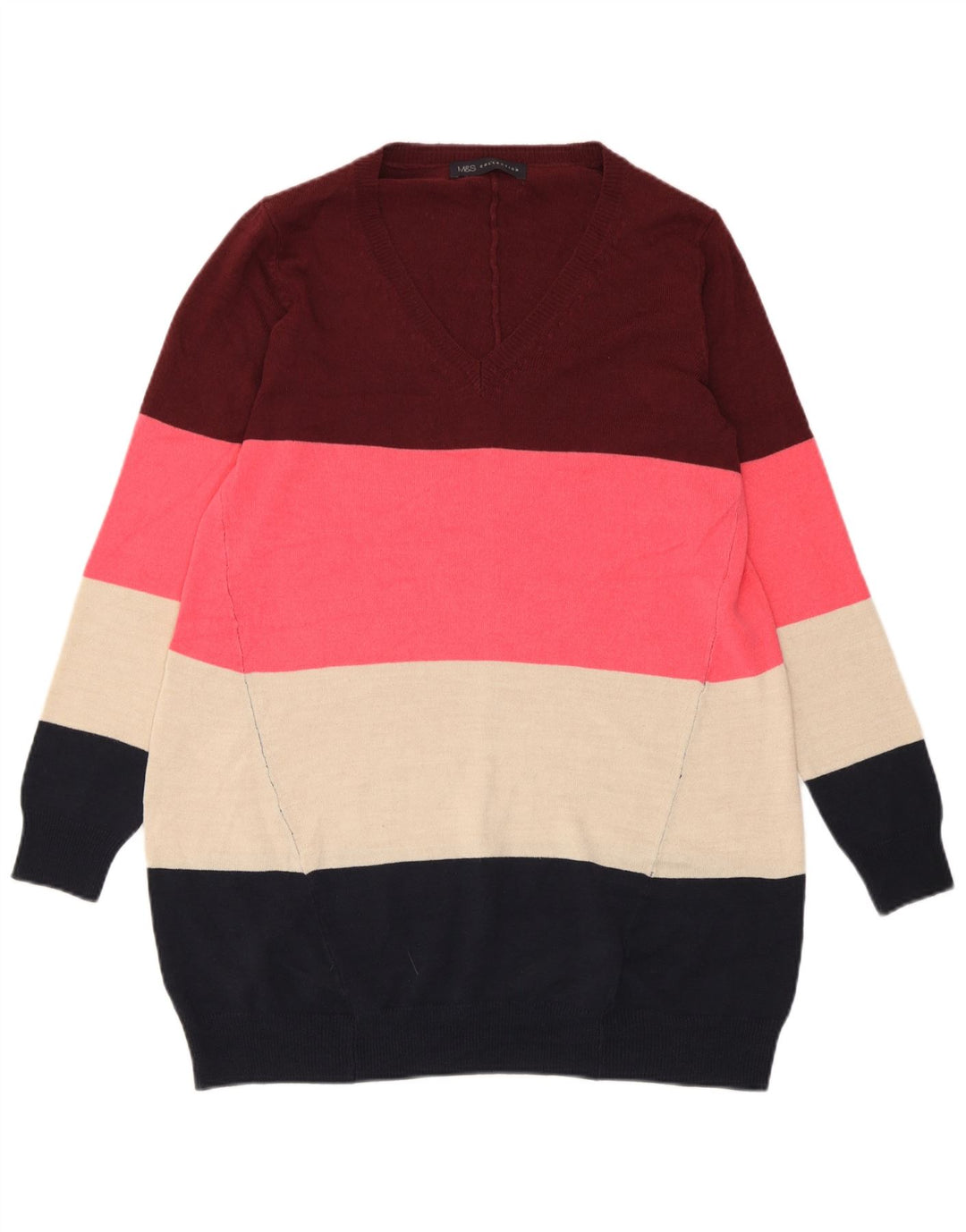 Marks & Spencer Pull col V pour femme UK 6 XS Multicolore