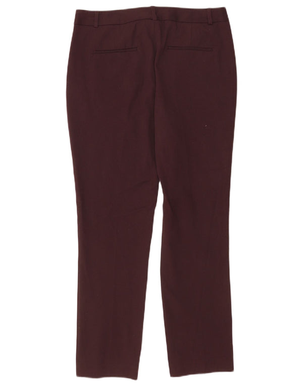 Reiss Pantalon de costume slim pour femme UK 10 Small W28 L26 Bordeaux Polyester