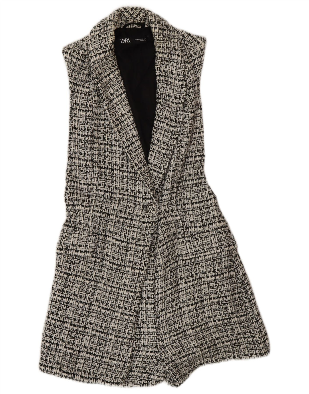Zara Combishort sans manches pour femme UK 6 XS Gris à carreaux Polyester
