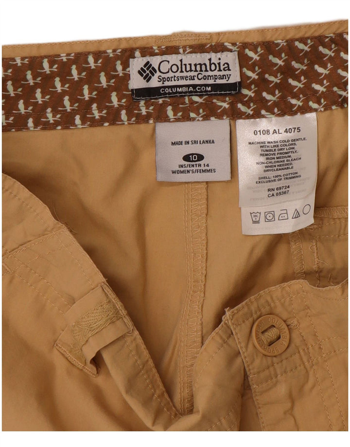 COLUMBIA Womens Cargo Shorts US 10 Large W34  Beige Cotton