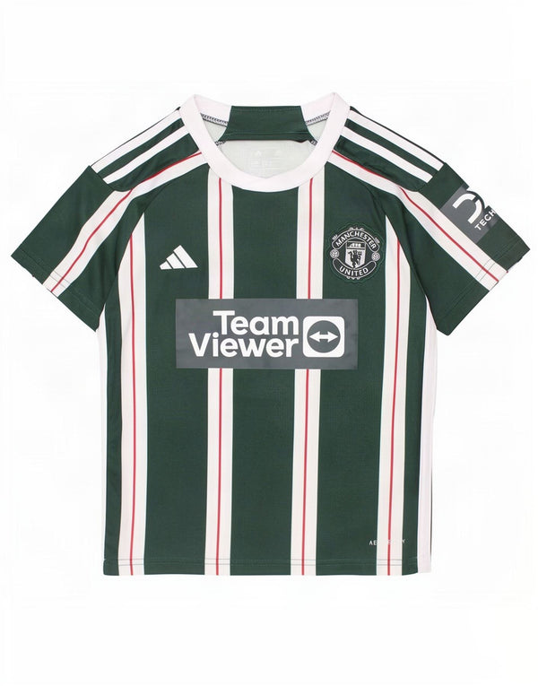 Adidas Boys Manchester United Graphic T-Shirt Top 10-11 Years Green Striped