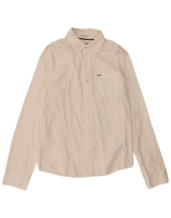 Abercrombie & Fitch Chemise musclée pour homme Grand coton blanc