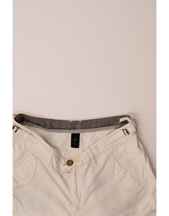 CALVIN KLEIN Womens Hot Pants W30 Medium White Vintage Calvin Klein and Second-Hand Calvin Klein from Messina Hembry 