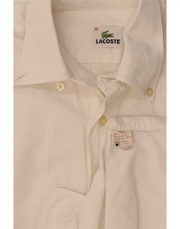 Lacoste Chemise à manches courtes pour hommes Taille 39 Coton blanc moyen