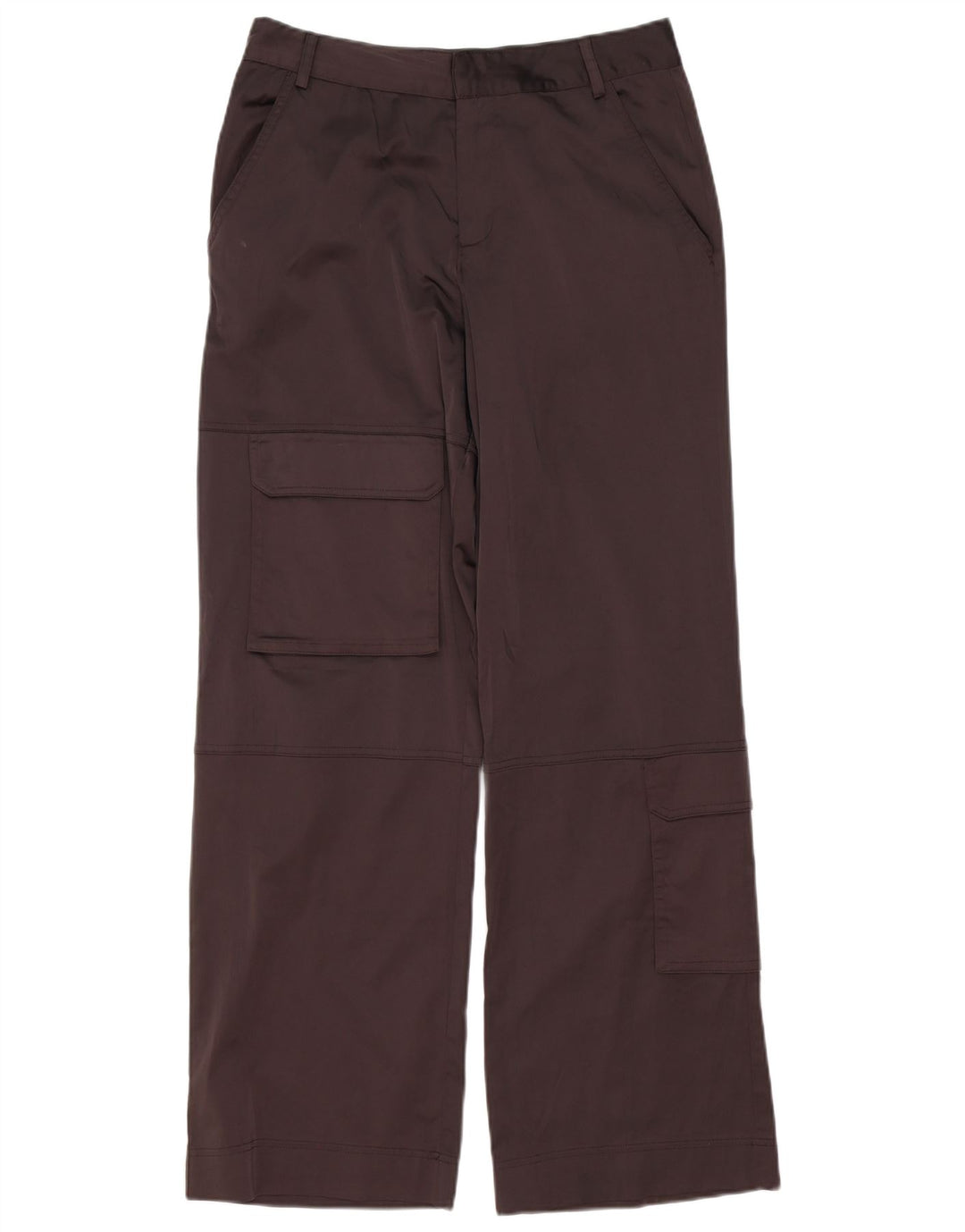 Zara Pantalon cargo à jambe large pour femme Medium W28 L32 Marron Polyester