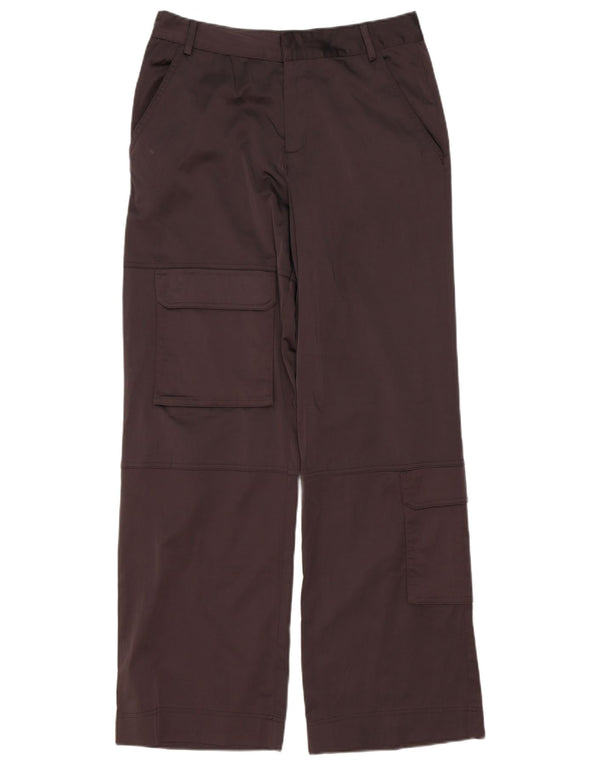 Zara Pantalon cargo à jambe large pour femme Medium W28 L32 Marron Polyester