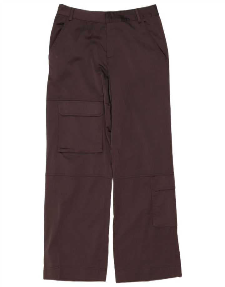 Zara Pantalon cargo à jambe large pour femme Medium W28 L32 Marron Polyester