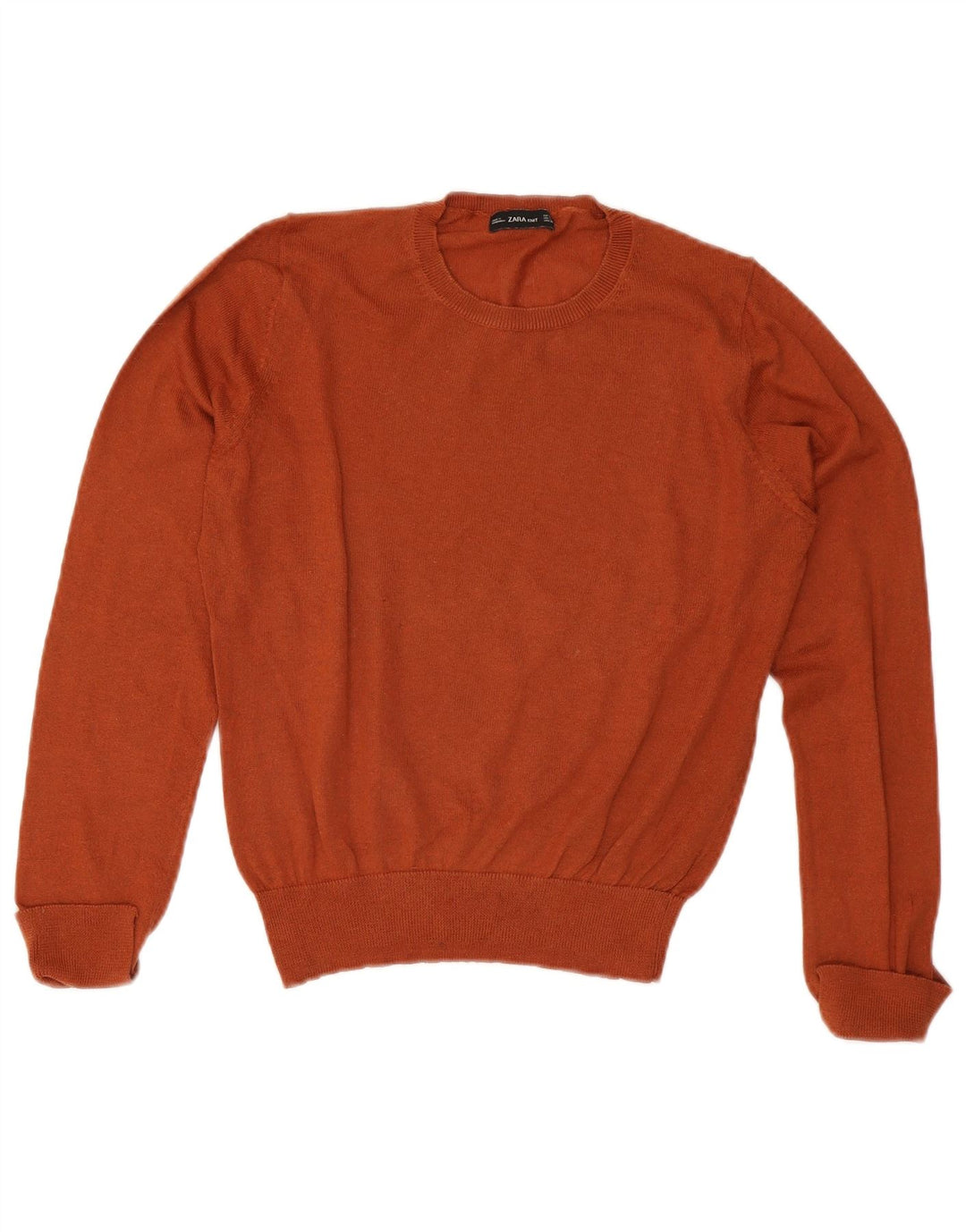 ZARA Pull à col rond pour femme UK 14 Large Orange