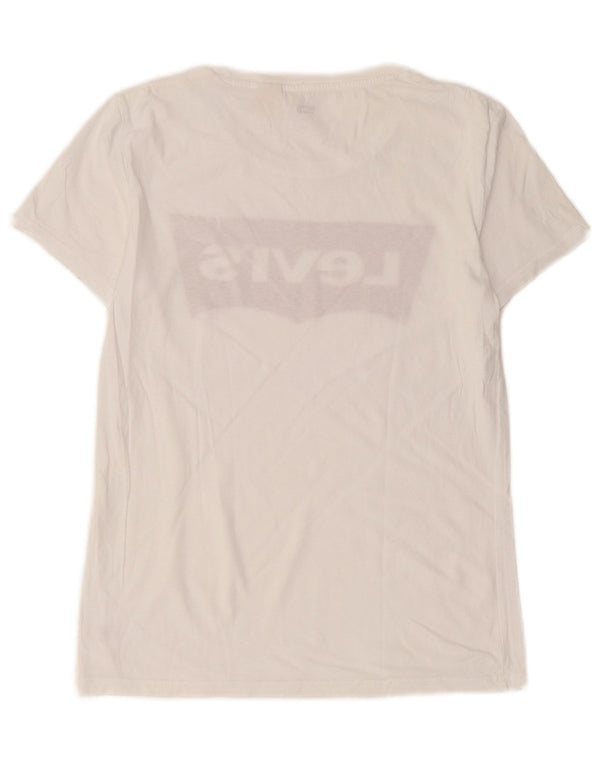 Levi's T-Shirt Graphique Femme UK 6 XS Blanc