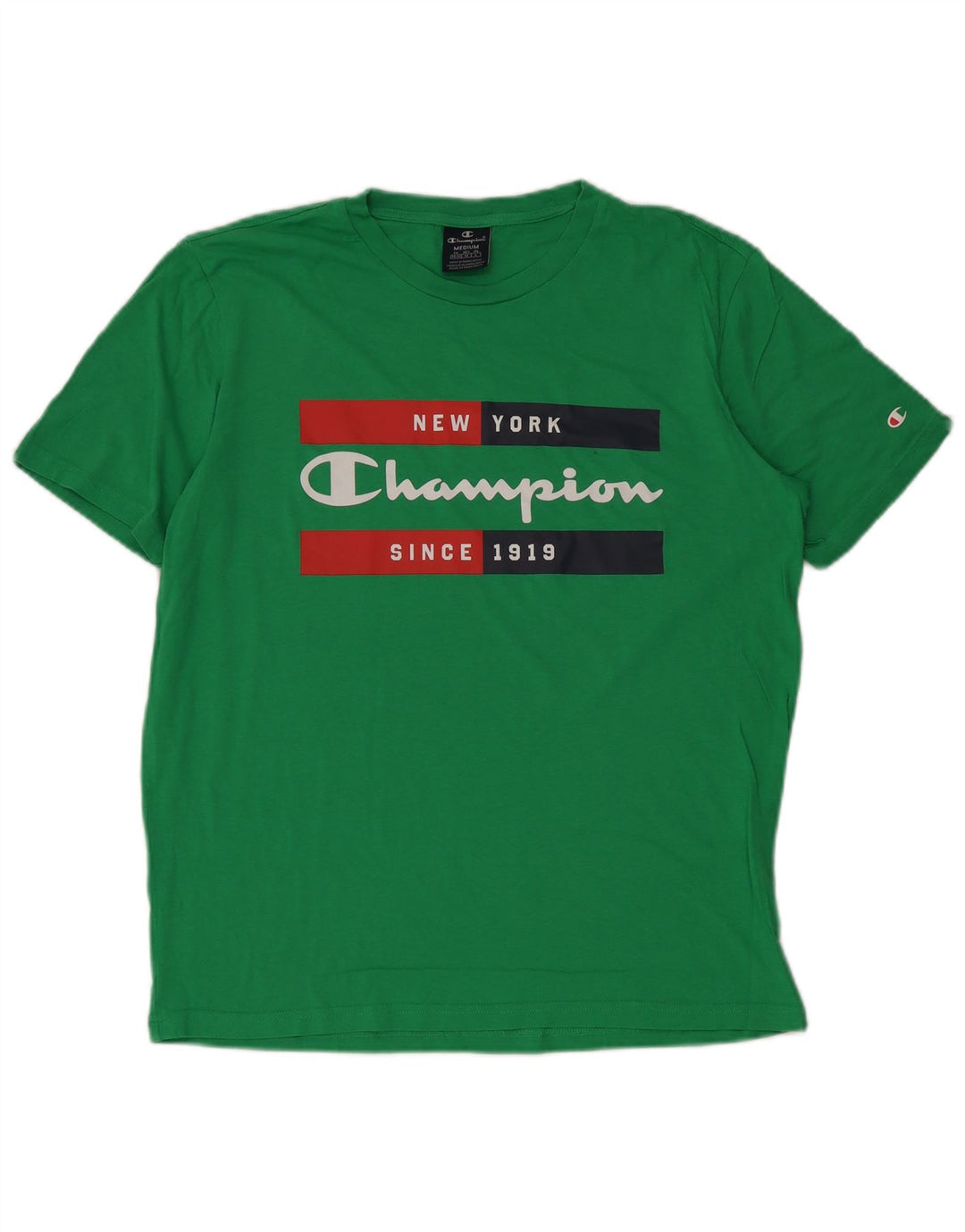 Champion T-Shirt Graphique Homme Vert Moyen Coton