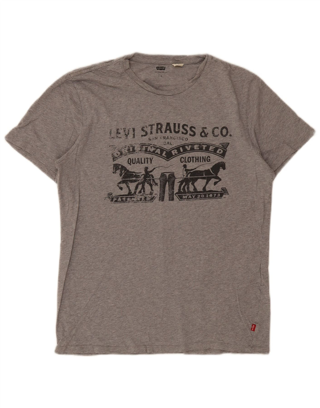 Levi's Tee-Shirt Graphique Homme Gris Moyen Moucheté