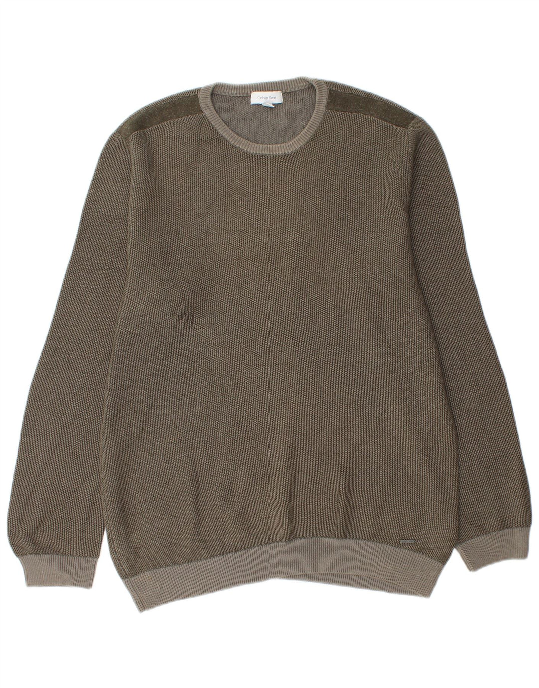 Calvin Klein Pull à col rond homme en coton gris moyen