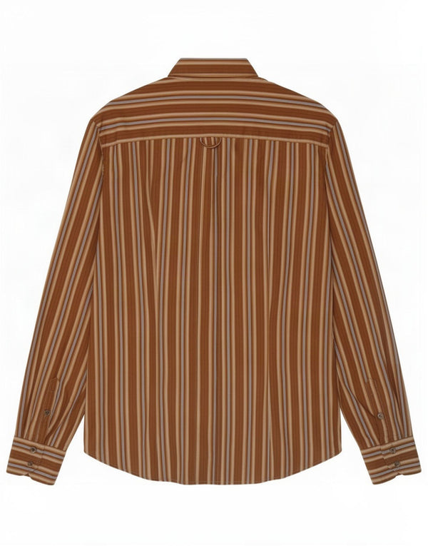 Dolce & Gabbana Chemise Homme Large Marron Rayé Coton