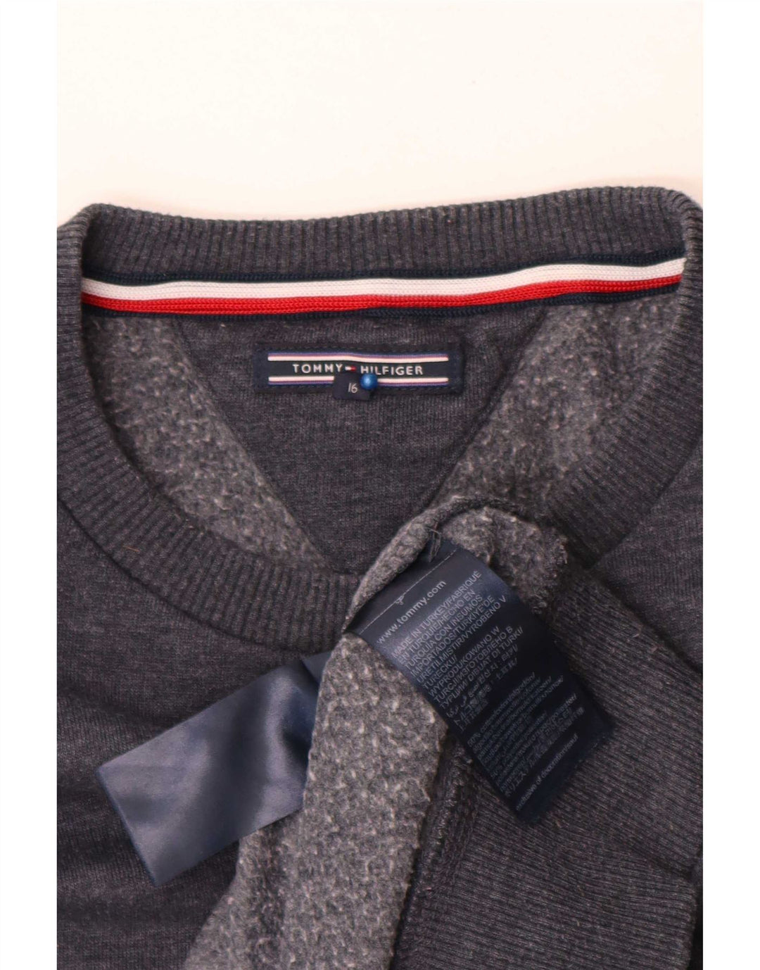 Tommy Hilfiger Sweatshirt Jumper Garçon 15-16 ans Gris Coton