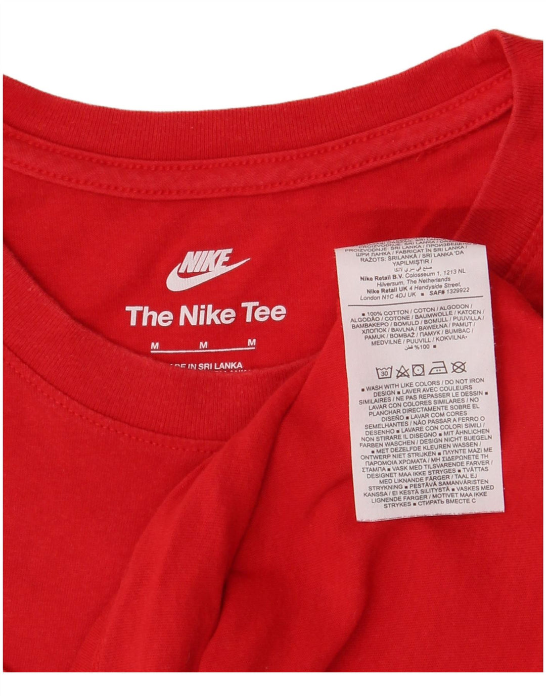 Nike Homme T-Shirt Graphique Haut Rouge Moyen Coton