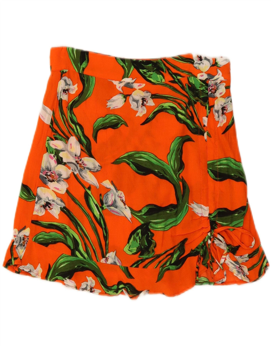 ZARA Womens Skort UK 8 Small  Orange Floral Vintage Zara and Second-Hand Zara from Messina Hembry 