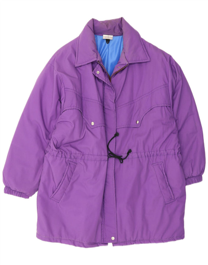 manteau rembourré femme vintage UK 18 XL Polyester Violet