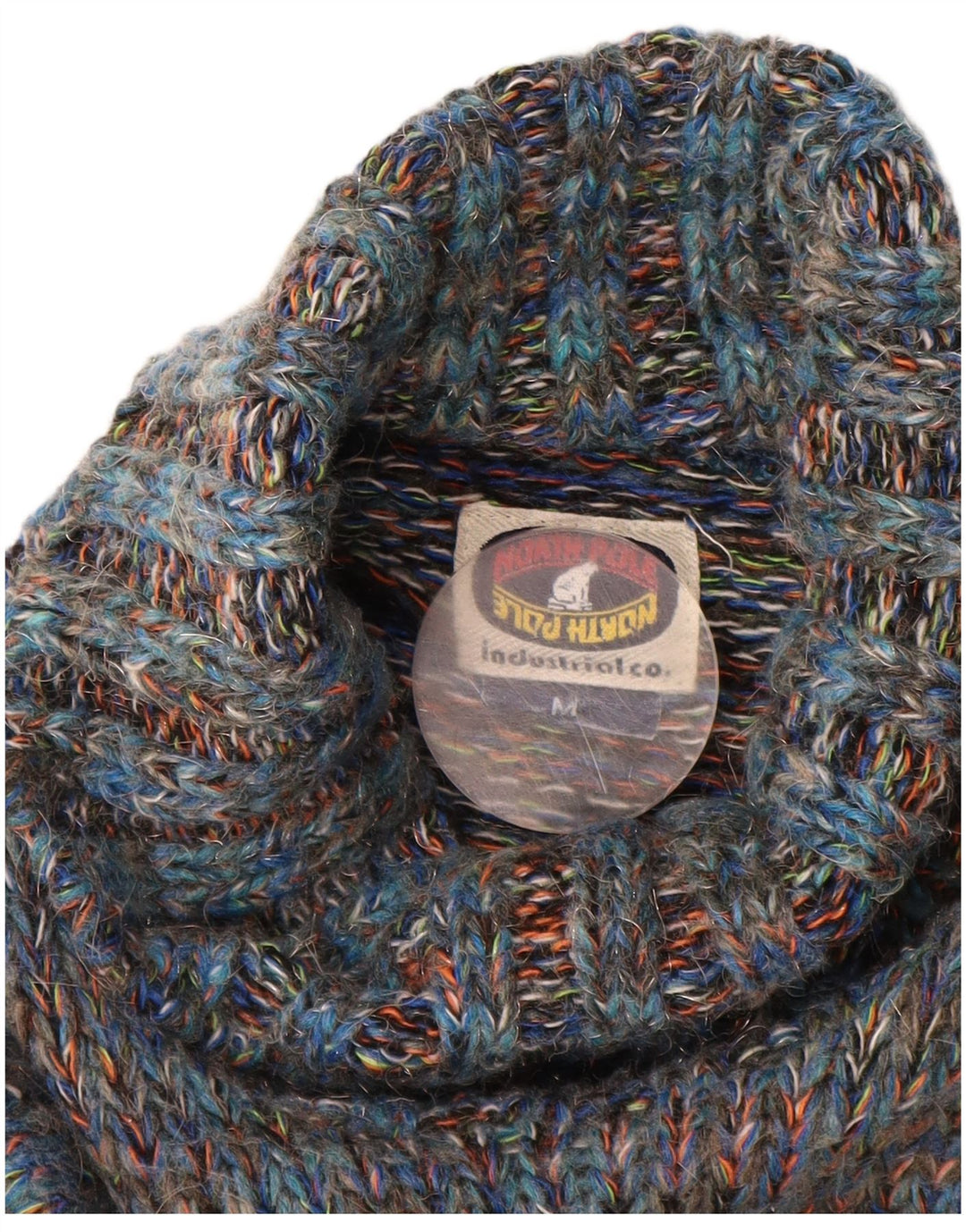 NORTH POLE Pull Col Roulé Homme Laine Mouchetée Bleu Moyen