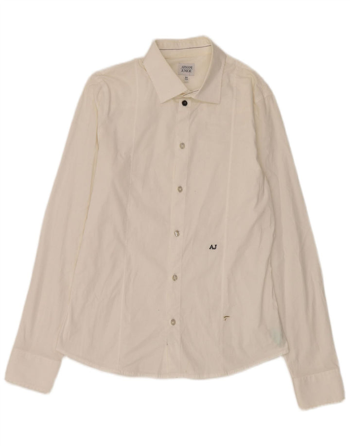 Armani Junior Chemise Garçon 15-16 ans Blanc Coton