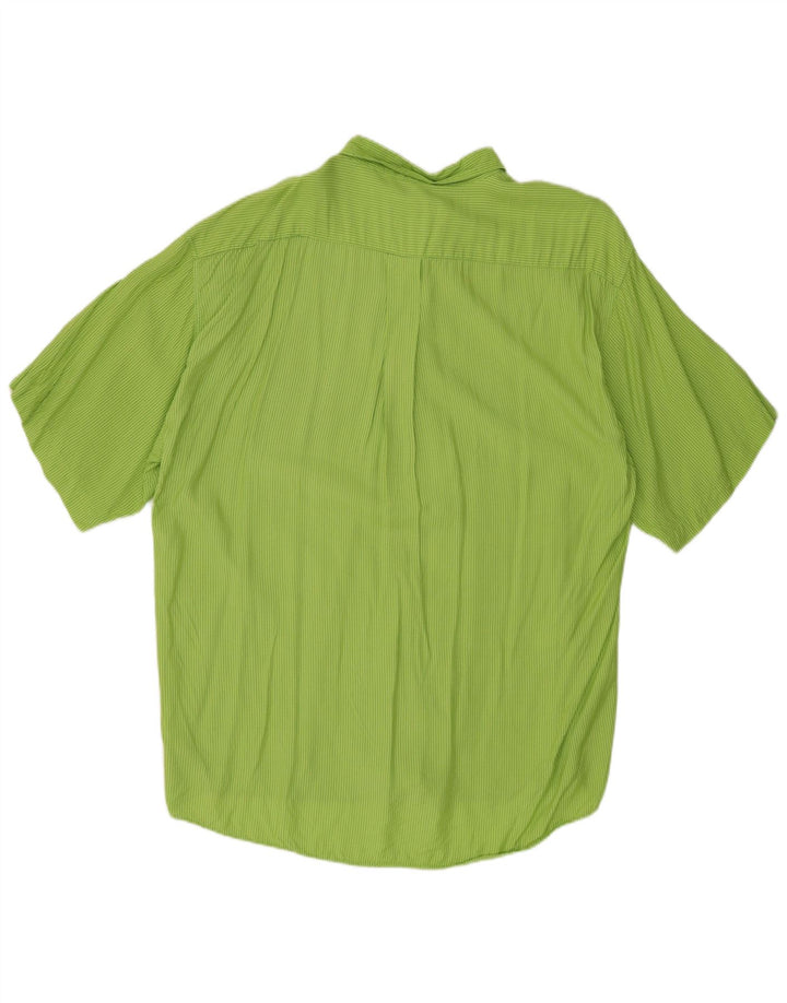 TIPO'S Chemise à manches courtes pour homme XL Vert à fines rayures