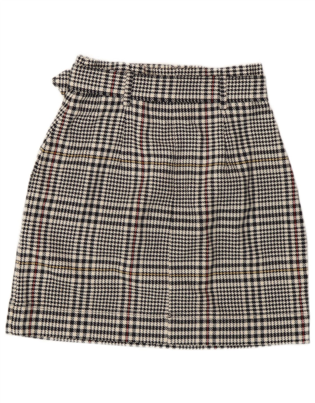 Marks & Spencer Mini jupe femme UK 8 Small W26 coton pied-de-poule noir