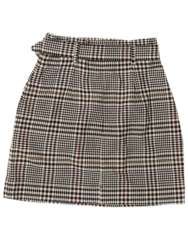 Marks & Spencer Mini jupe femme UK 8 Small W26 coton pied-de-poule noir