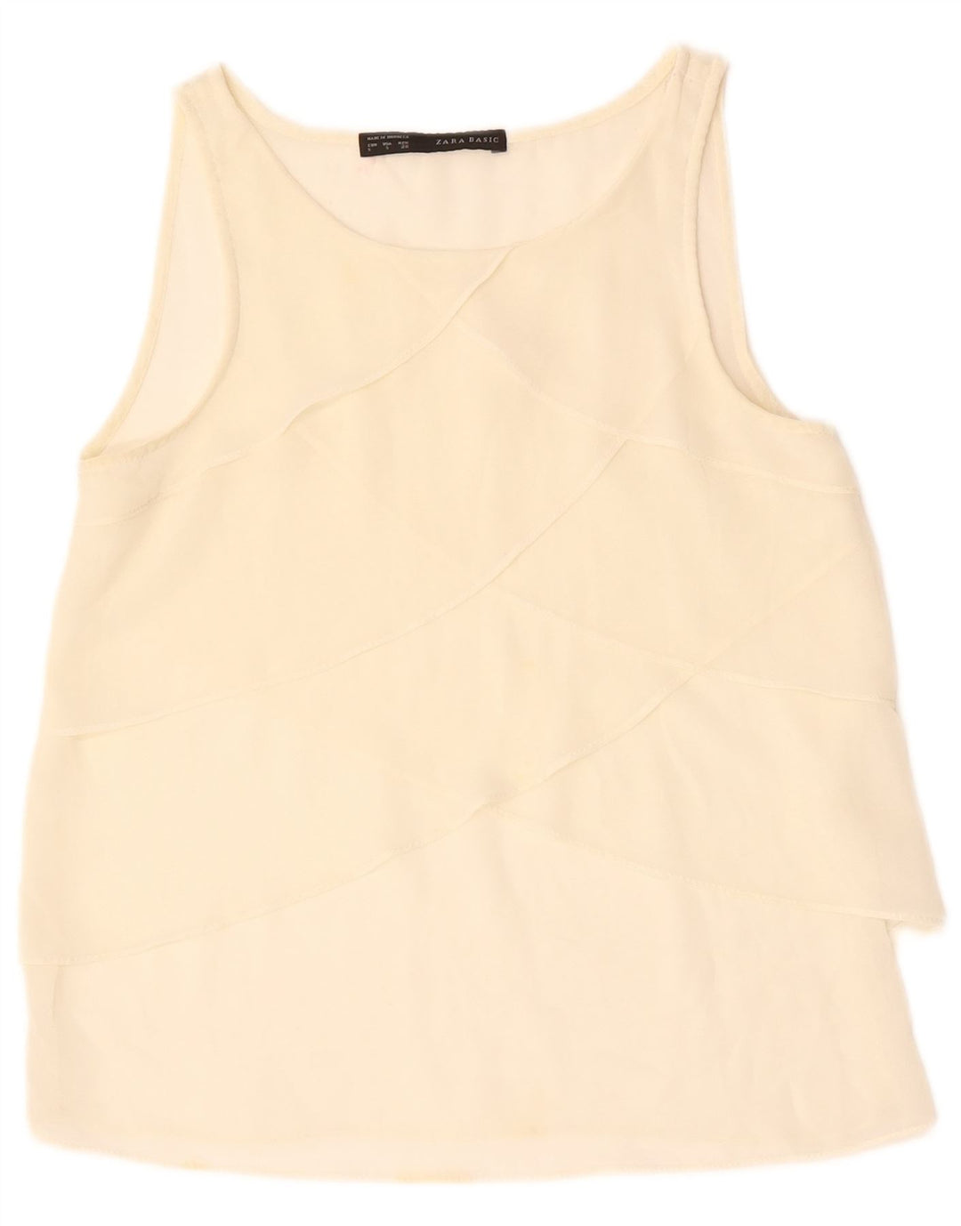 ZARA Femme Chemisier sans manches Top UK 10 Small Off White