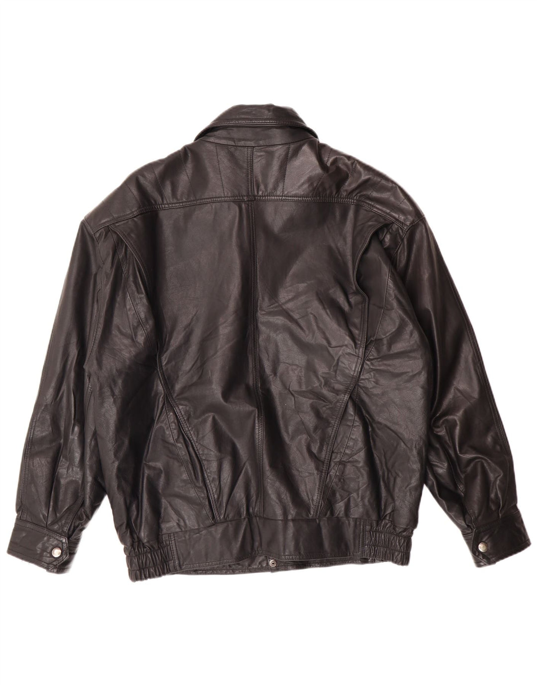 VINTAGE Veste en cuir homme IT 50 Grand cuir noir