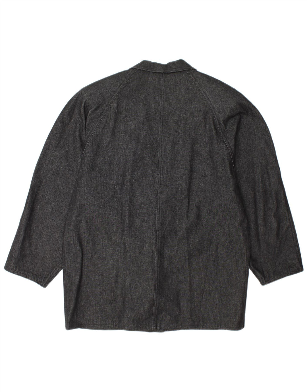 VINTAGE Femme Denim 1 Bouton Blazer Veste UK 14 Grand Gris