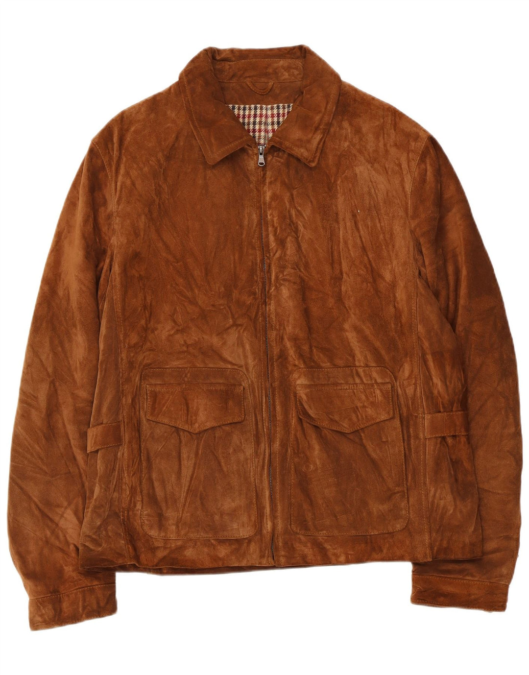 VINTAGE Veste en Daim Homme IT 52 XL Cuir Marron