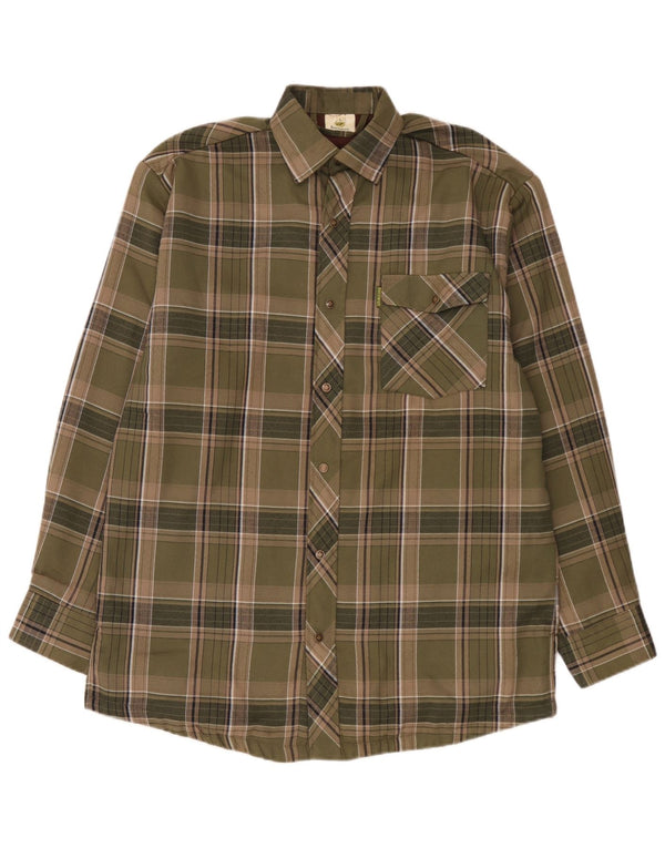 Bernwalt Chemise en flanelle pour homme Grand coton à carreaux vert