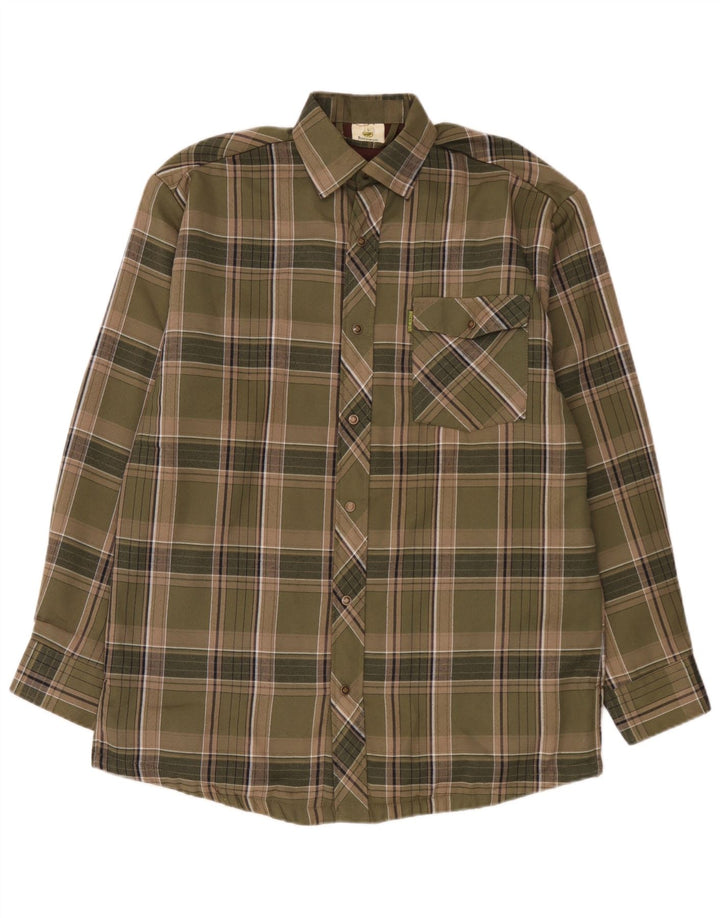 Bernwalt Chemise en flanelle pour homme Grand coton à carreaux vert
