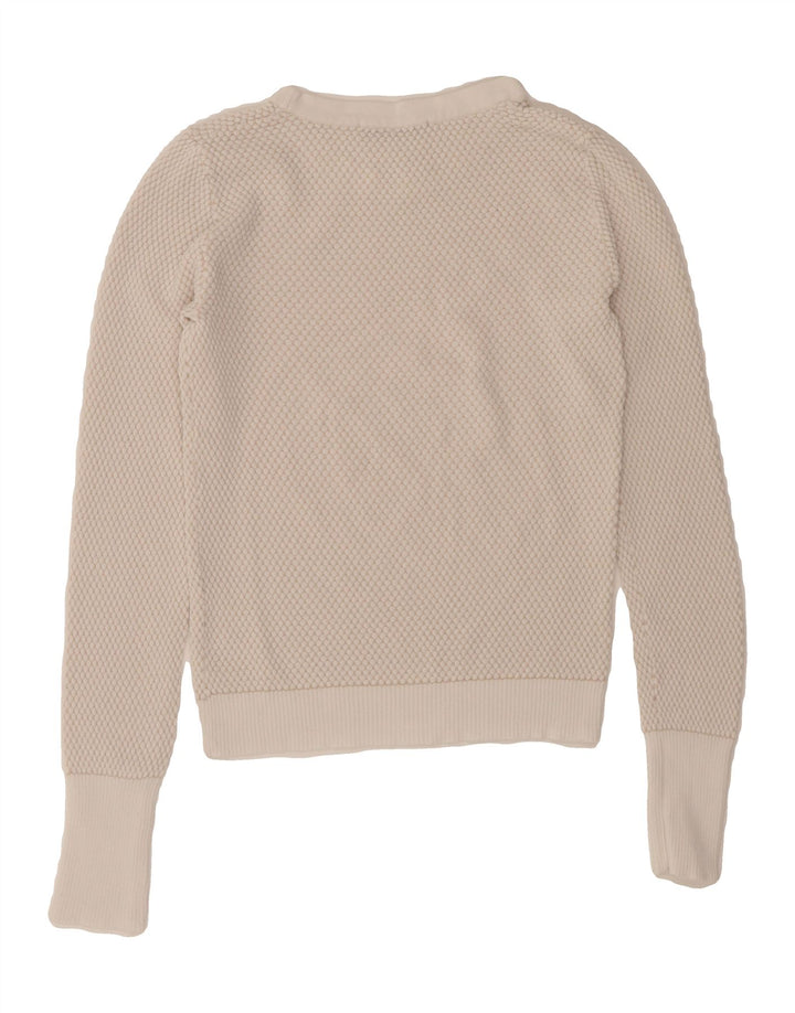 ZARA Womens Boat Neck Jumper Sweater UK 8 Small White Vintage Zara and Second-Hand Zara from Messina Hembry 