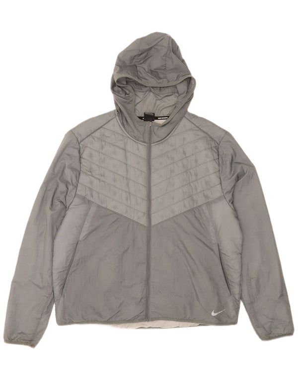 Nike Veste rembourrée à capuche pour homme UK 42 XL Gris Nylon