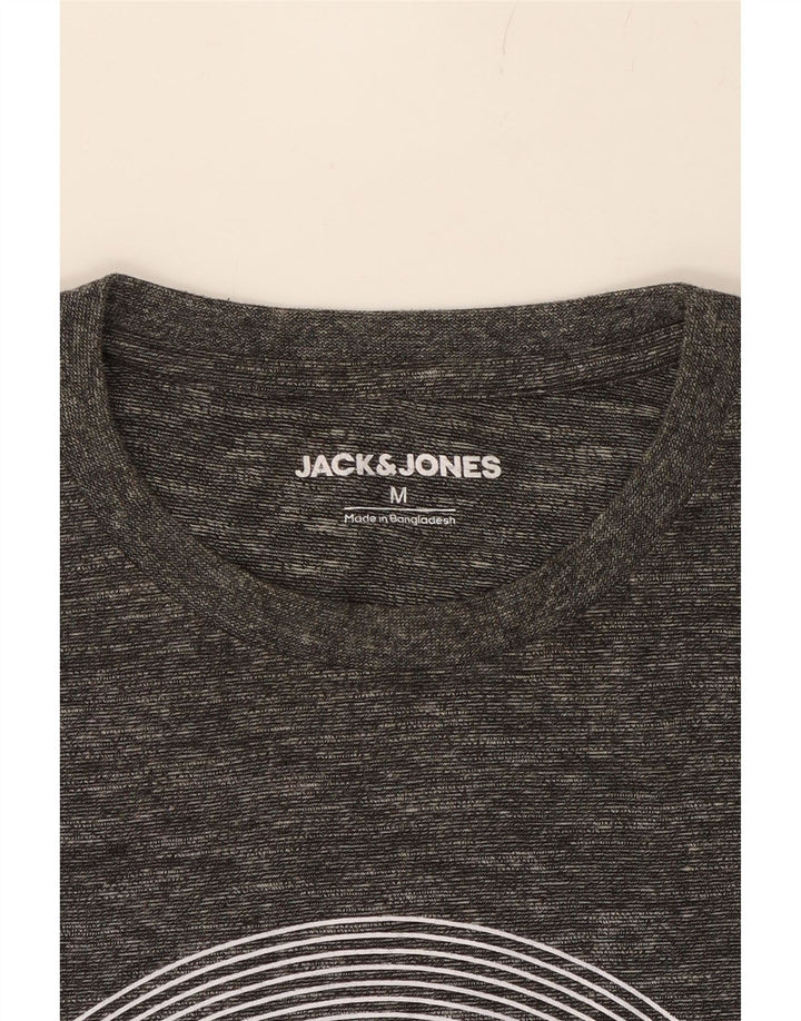 JACK & JONES Mens Graphic T-Shirt Top Medium Grey Polyester Vintage Jack & Jones and Second-Hand Jack & Jones from Messina Hembry 